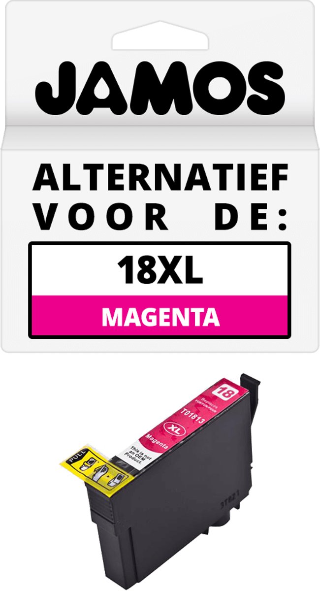 Jamos - Inktcartridge / Alternatief voor de Epson 18XL Magenta (T1813)