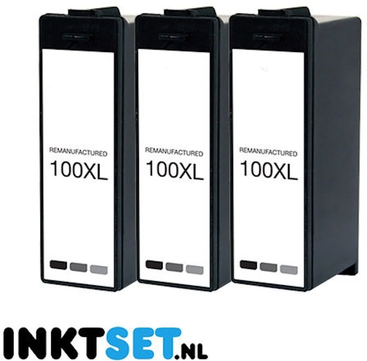 Jamos - Inktcartridge / Alternatief voor de Lexmark 100 Zwart 3-pack