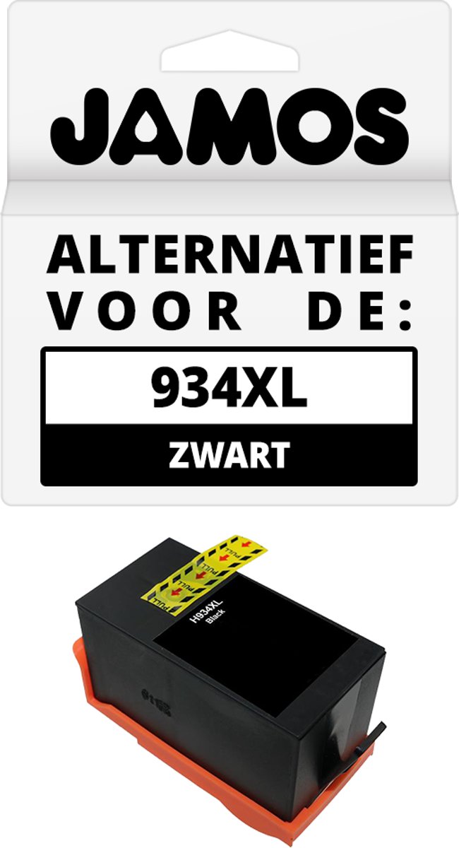 Jamos - Inktcartridge/ alternatief voor de  934XL Zwart vervanger voor de HP 934XL Zwart