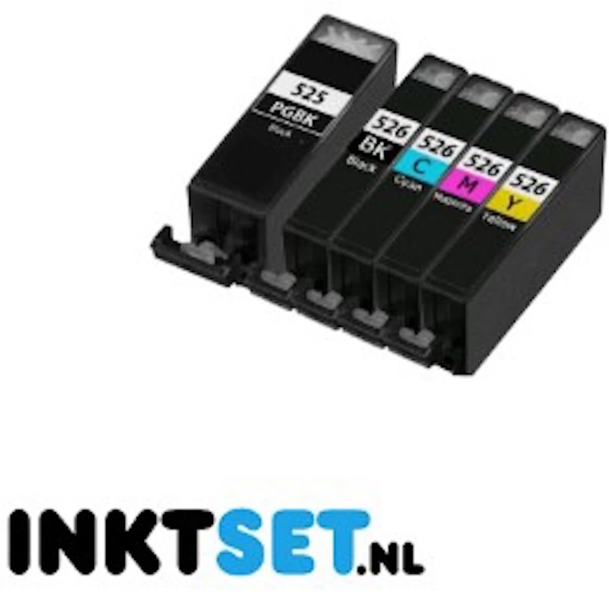 Jamos - Inktcartridges / Alternatief voor de Canon PGI-525 Zwart & CLI-526 Kleuren CMYPBK Set