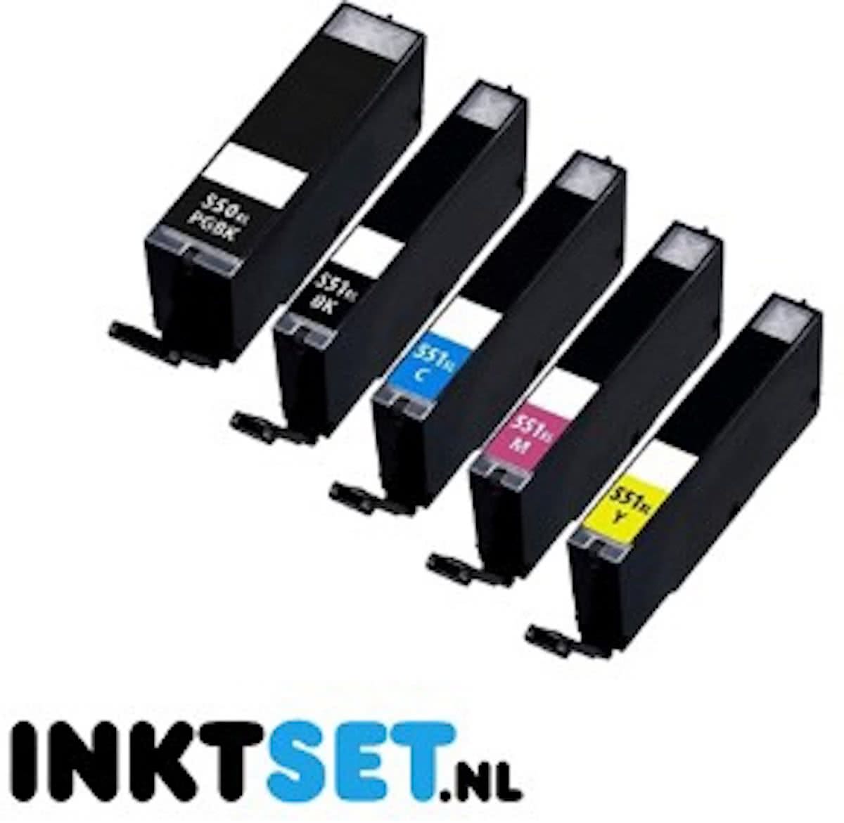 Jamos - Inktcartridges / Alternatief voor de Canon PGI-550XL Zwart & CLI-551XL Kleuren CMYPBK Set