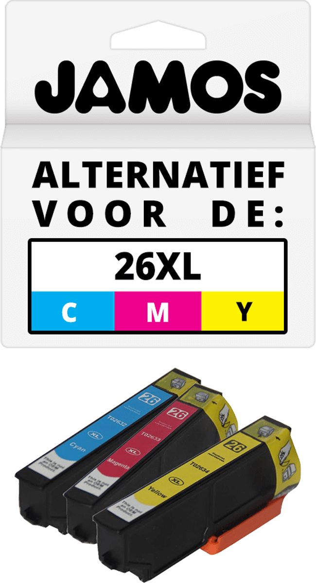 Jamos - Inktcartridges / Alternatief voor de Epson 26XL Kleuren CMY Set