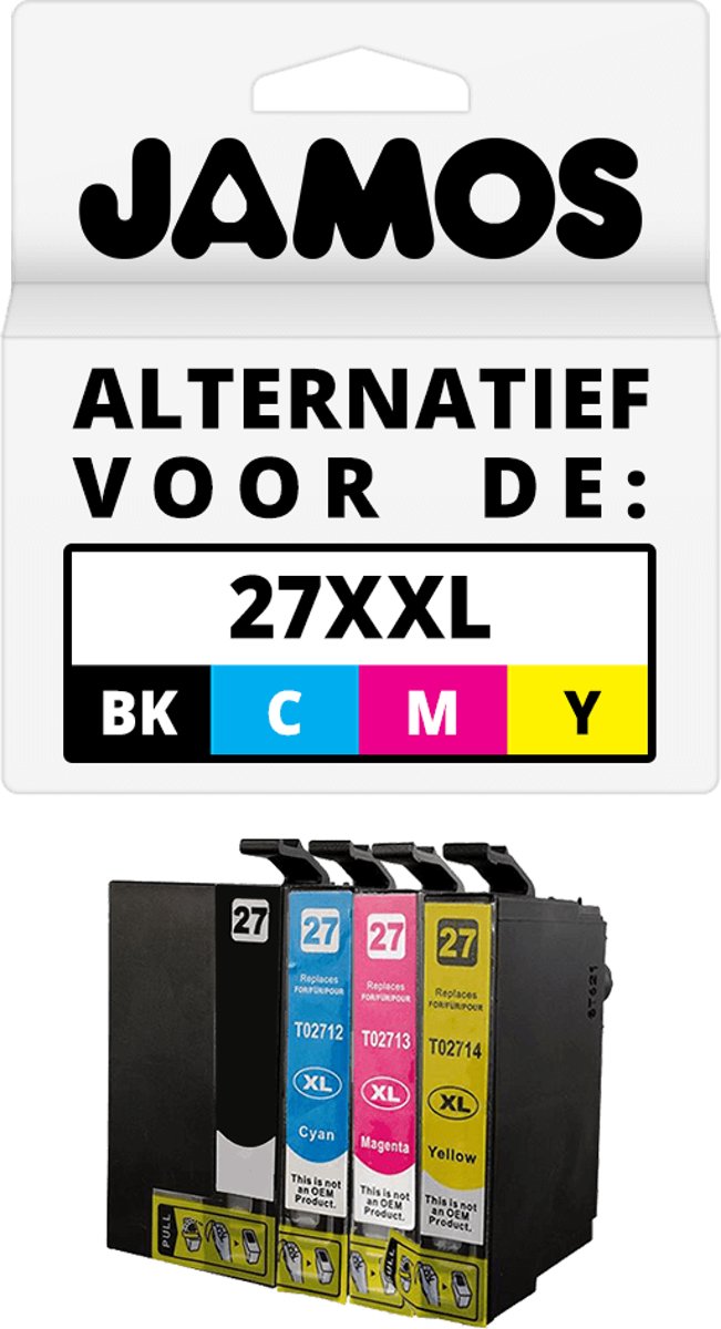 Jamos - Inktcartridges / Alternatief voor de Epson 27XXL Zwart & Kleuren Set