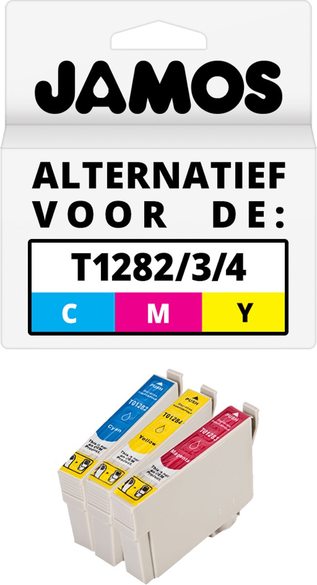 Jamos - Inktcartridges / Alternatief voor de Epson T1282 T1283 T1284 Kleuren CMY Set