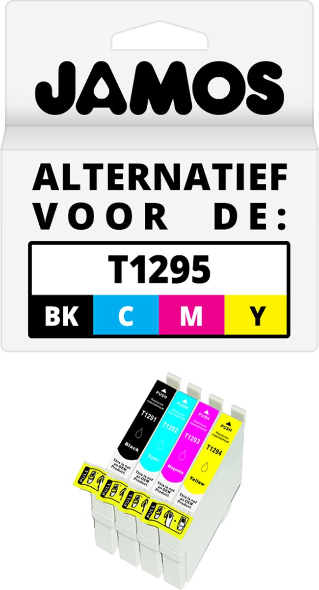 Jamos - Inktcartridges / Alternatief voor de Epson T1295 Zwart & Kleuren Set