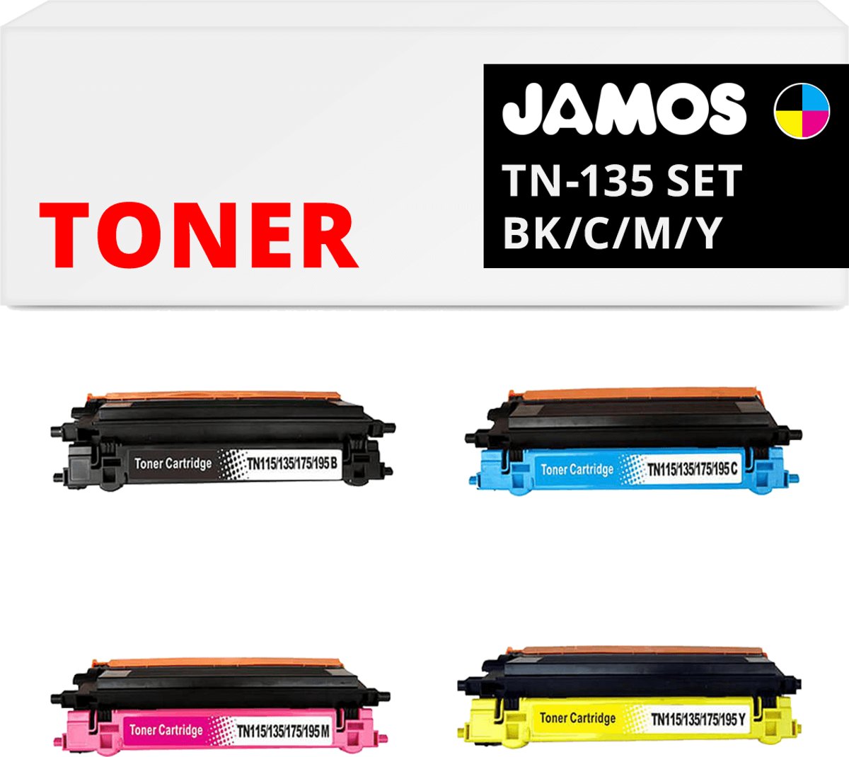 Jamos - Tonercartridge / Alternatief voor de Brother TN-135 Toner Voordeelset