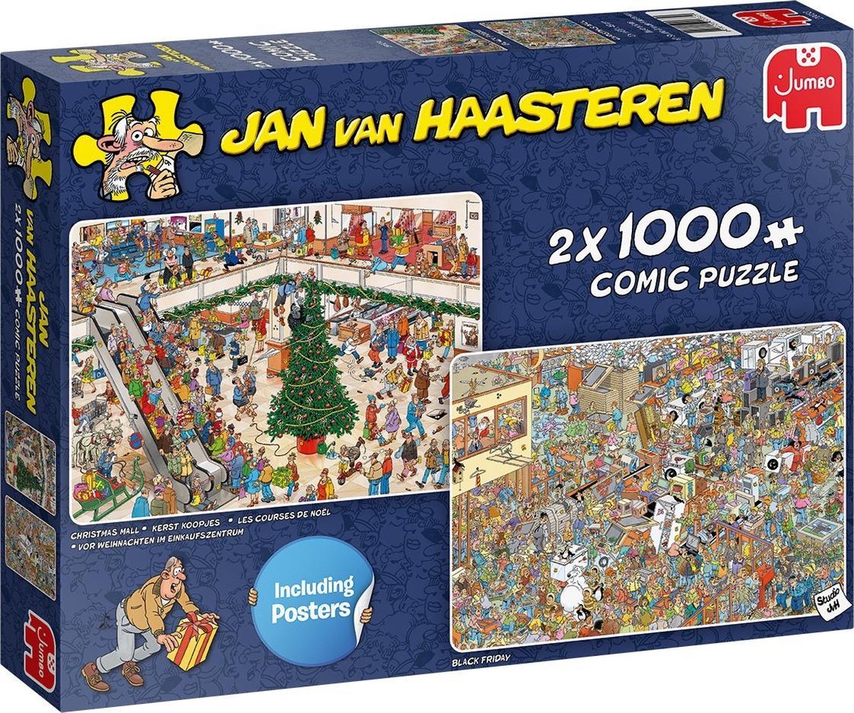 Jan Van Haasteren - Shoppen Voor De Feestdagen 2In1 (2X1000 Stukjes) Excl. Theedoek