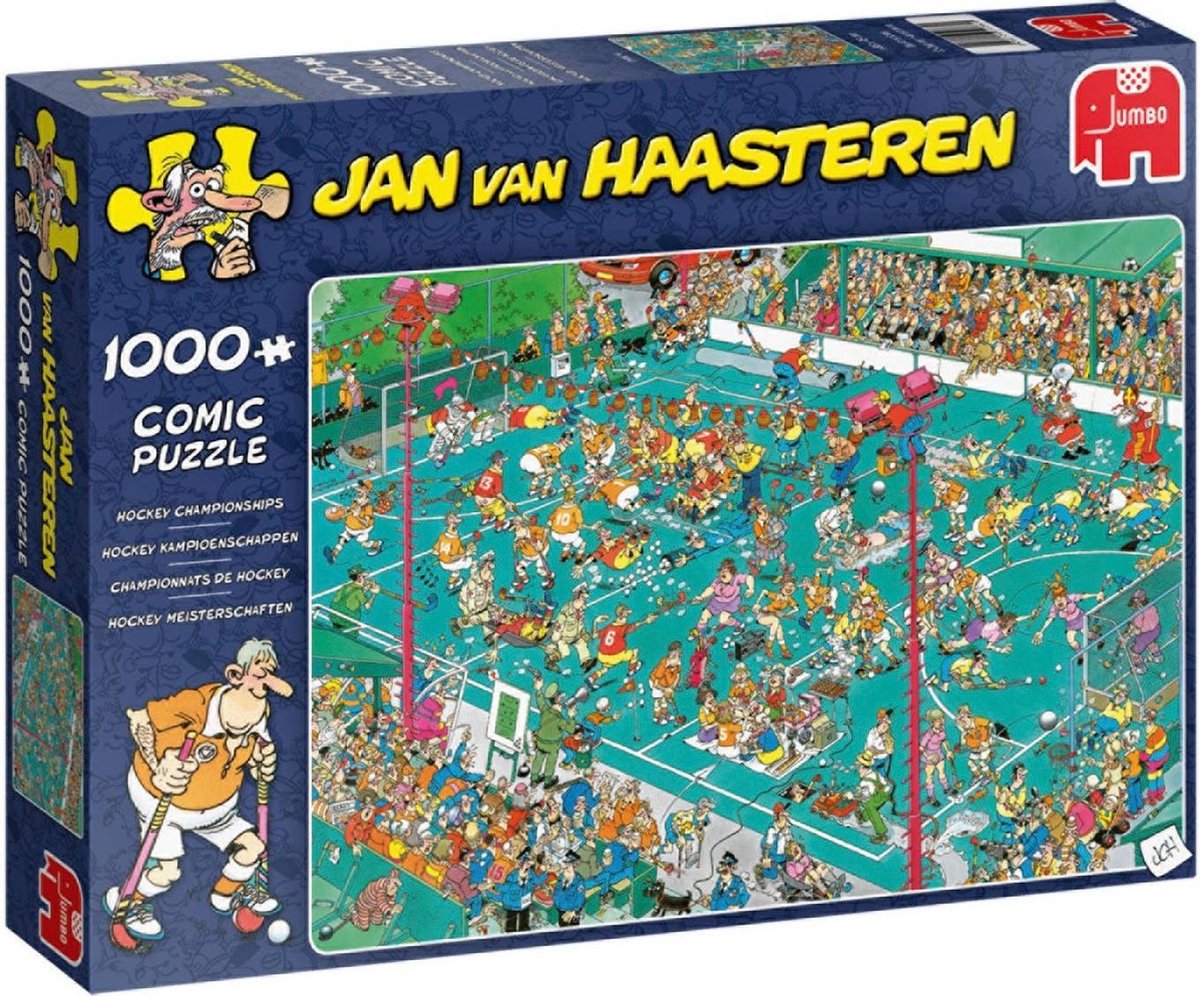 Jan van Haasteren - Jumbo Legpuzzels 3 Stuks - De Goochelbeurs - Eurosong Contest - Hockey Kampioenschap - 1000 Stukjes per Puzzel