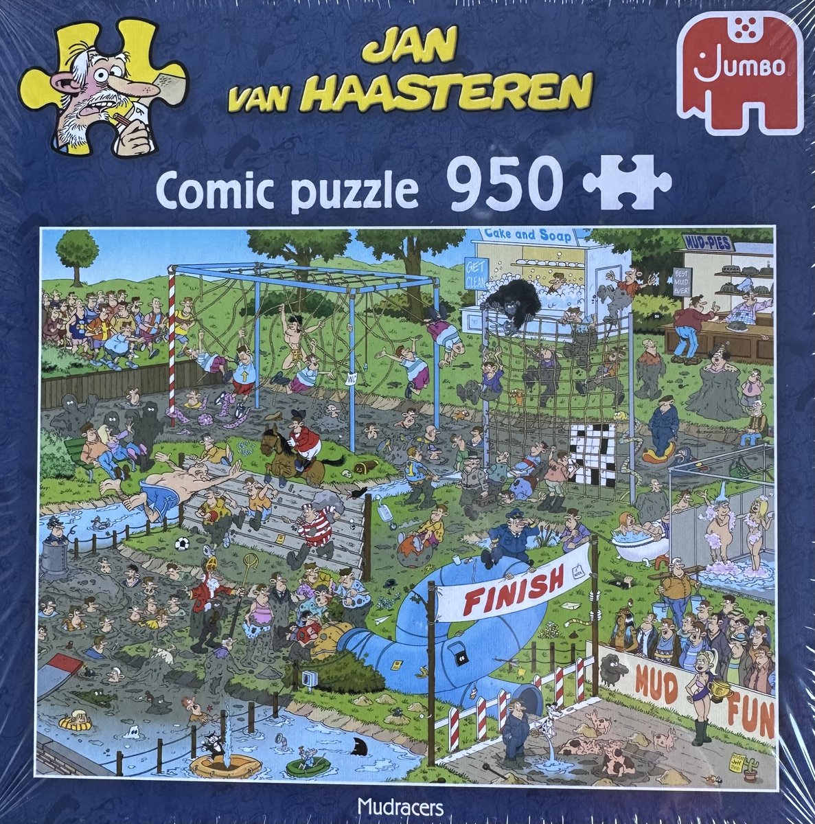 Jan van Haasteren Mudracers Puzzel 950 stukjes comic puzzle jumbo modderrace