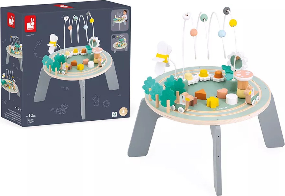   Sweet Cocoon - Activiteitentafel Tuin - Gemaakt Van Hout - Met 9 Activiteiten Om Te Ontdekken - In Hoogte Verstelbaar - Geschikt Vanaf 12 Maanden