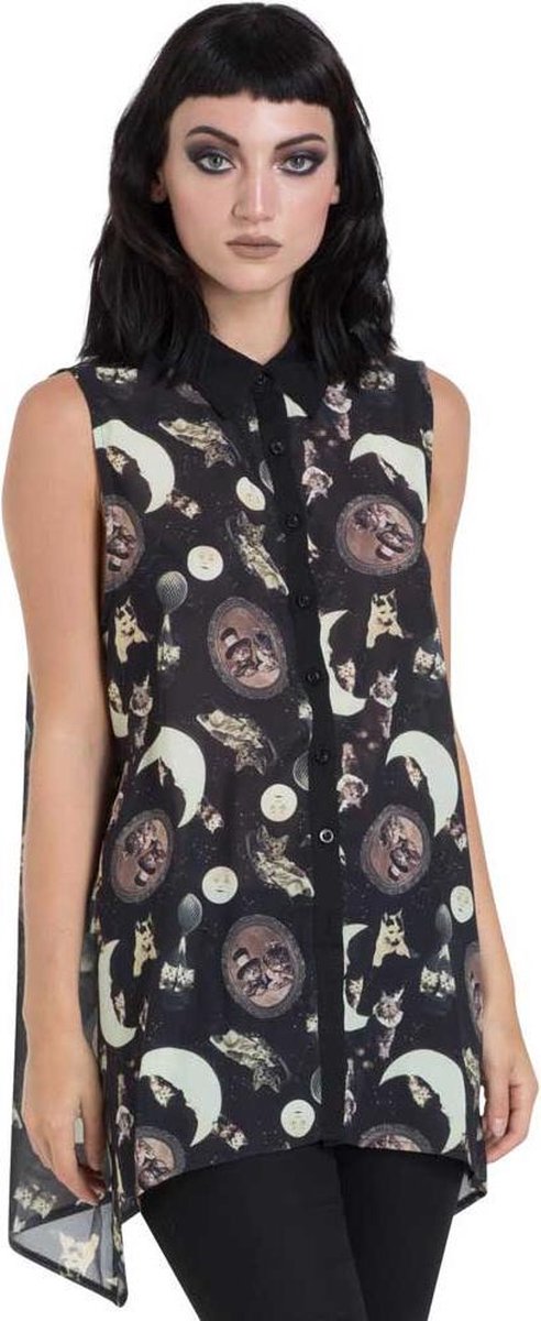 Jawbreaker Blouse -S- Catstellation Occult Zwart