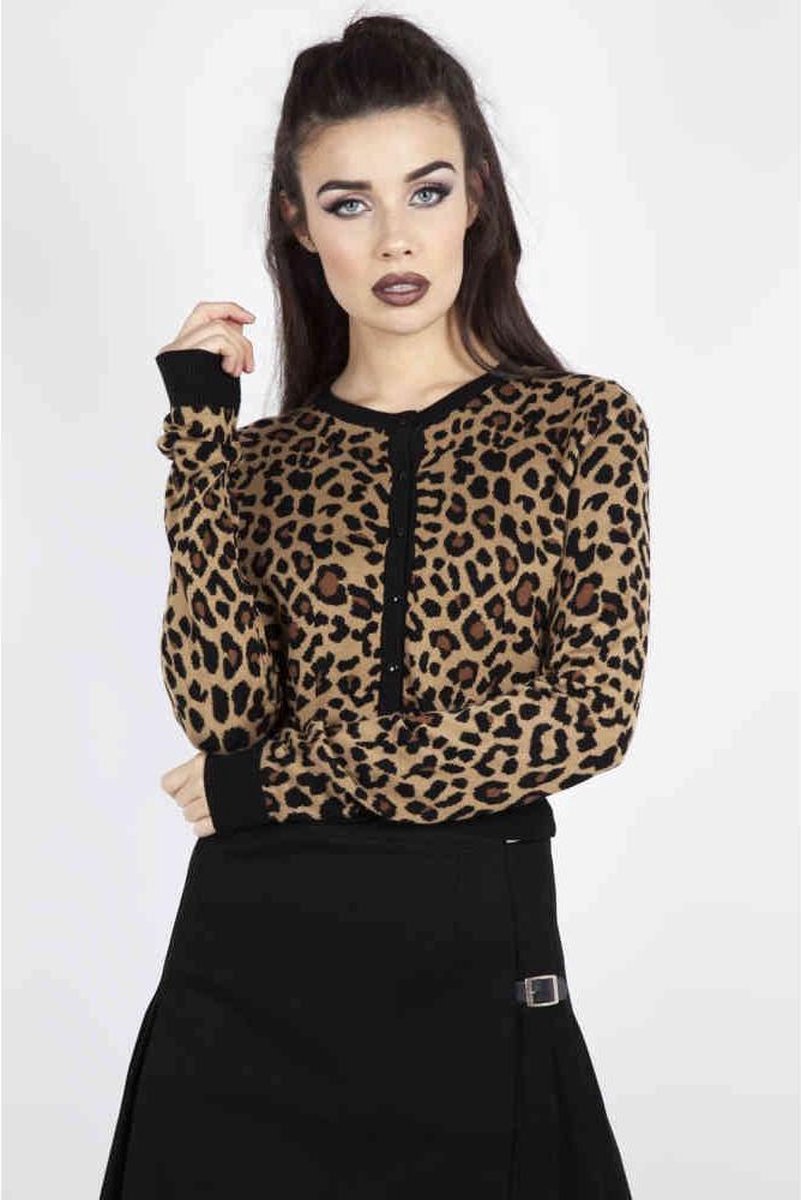 Jawbreaker Cardigan -L- Change My Spots Leopard Bruin