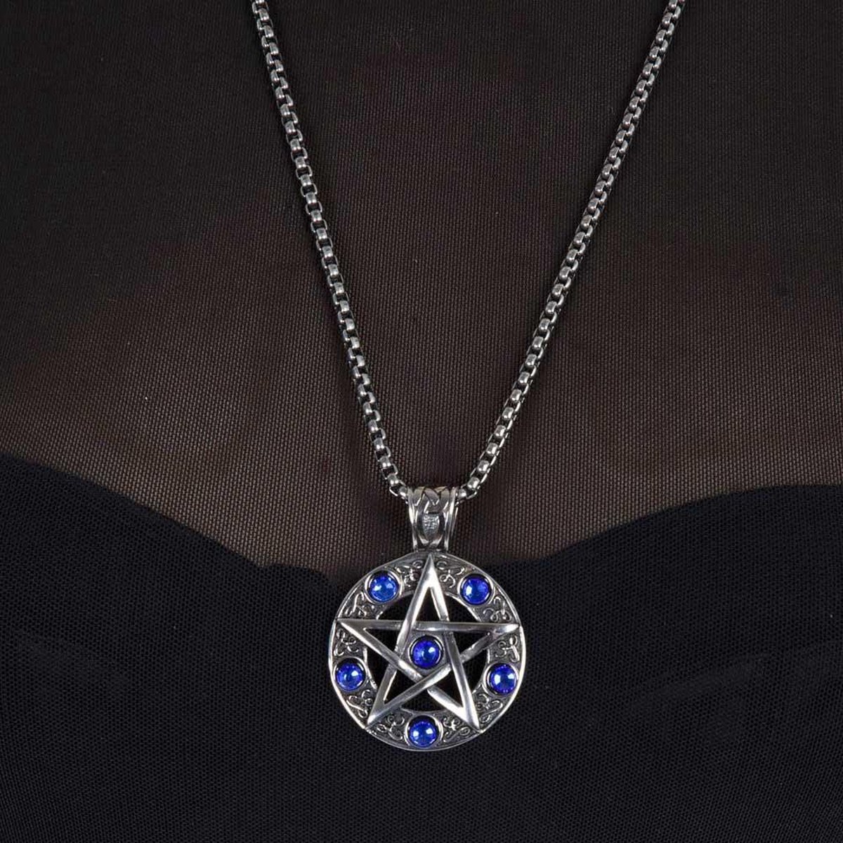 Jawbreaker Ketting Athena pentagram Zilverkleurig/Blauw