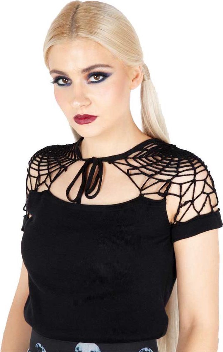 Jawbreaker Mouwloze top -L- Spiderweb Zwart