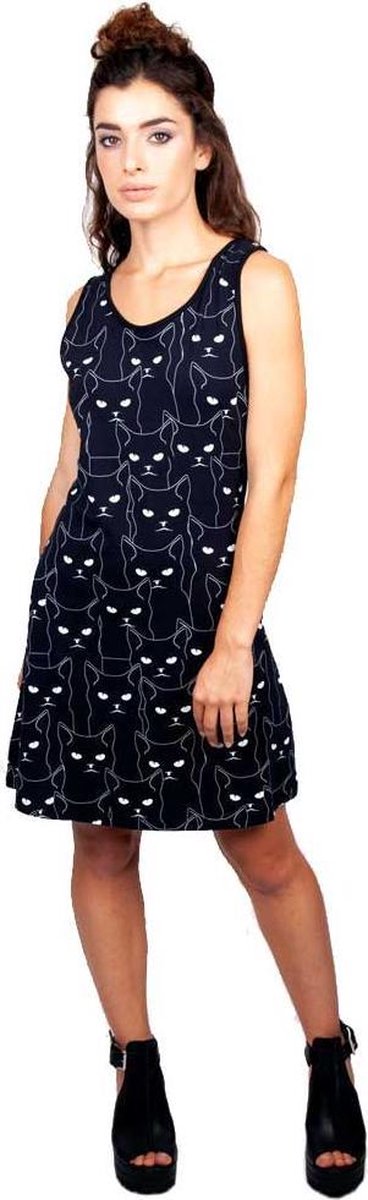 Jawbreaker Skater jurk -M- Salem grumpy kitty Zwart