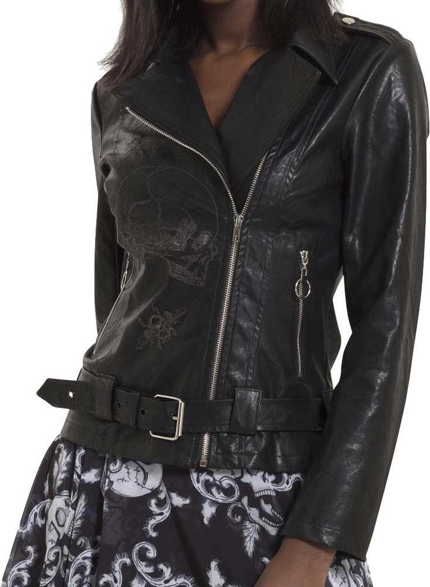 Ride Or Die vegan leren jacket zwart - S - Jawbreaker