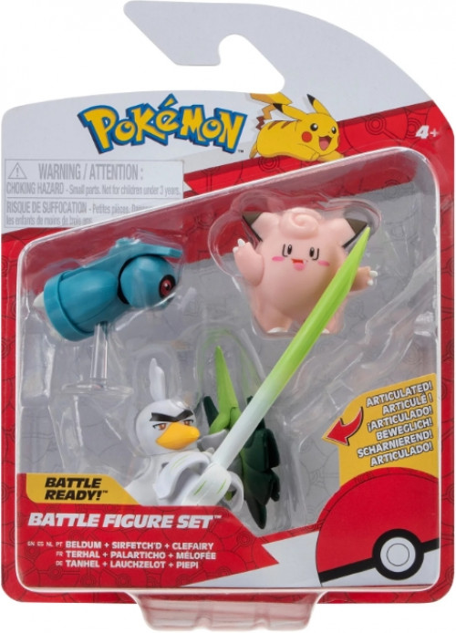 Pokemon Battle Figure Pack - Beldum, Sirfetch\d & Clefairy