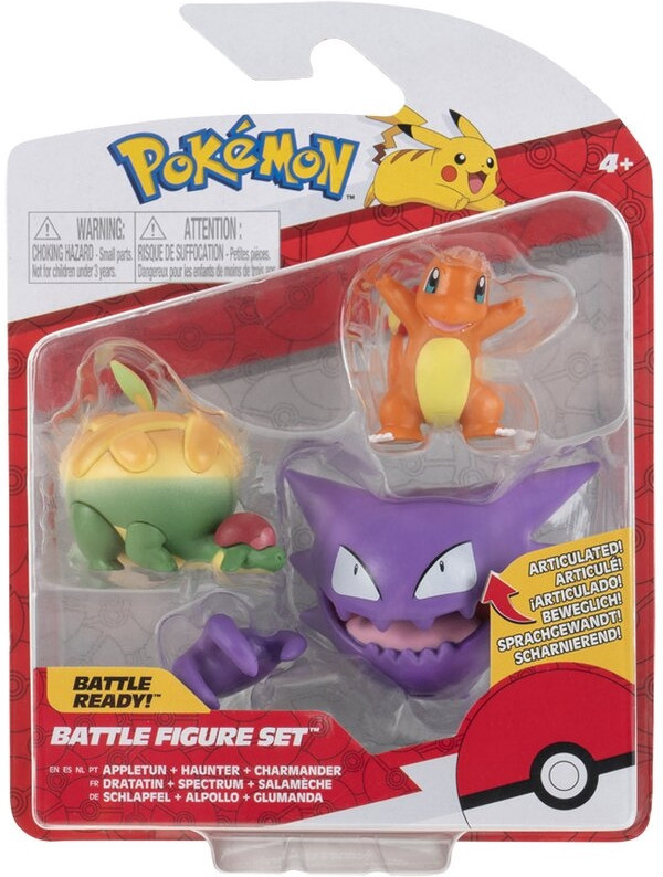 Pokemon Battle Figure Pack - Haunter, Appletun & Charmander