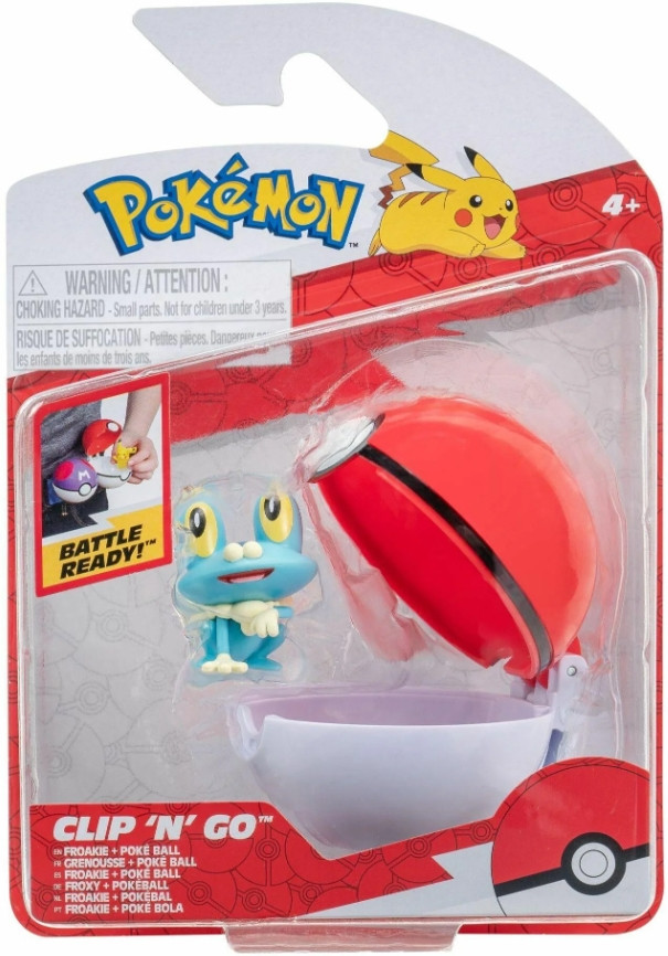 Pokemon Figure - Froakie + Poke Ball (Clip \n\ Go)