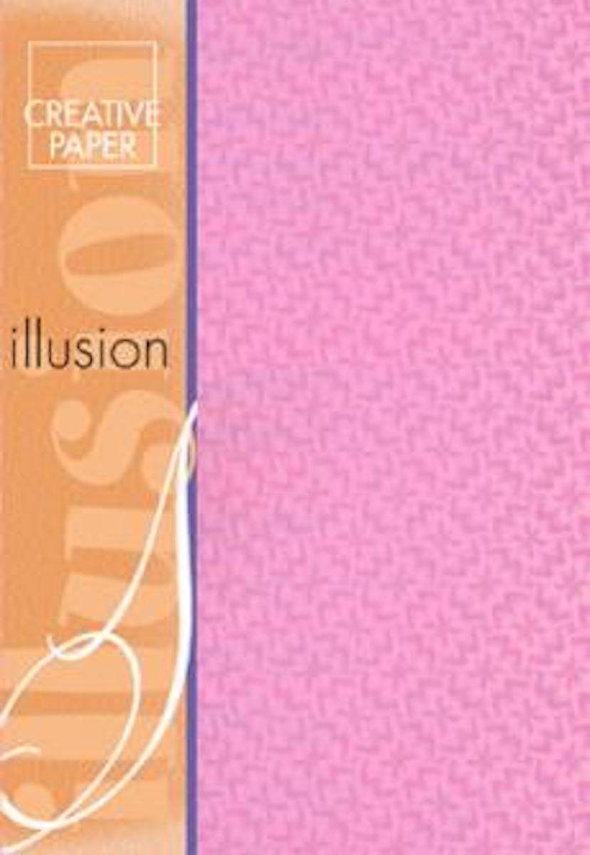 Jeje - Illusion paper baby roze - 4 vellen - 215 grams - holografisch hobbypapier - a4 illusie papier pink