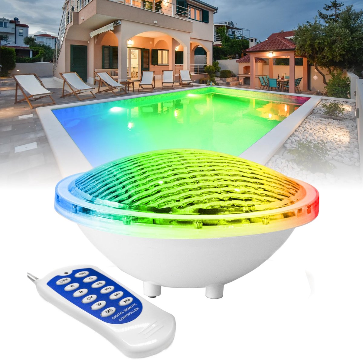   1 Zwembadschijnwerper, 18W Blauwe LED, Waterdicht & Corrosiebestendig, IP68 Gekeurd, voor Inbouwzwembaden 竞争对手链接：