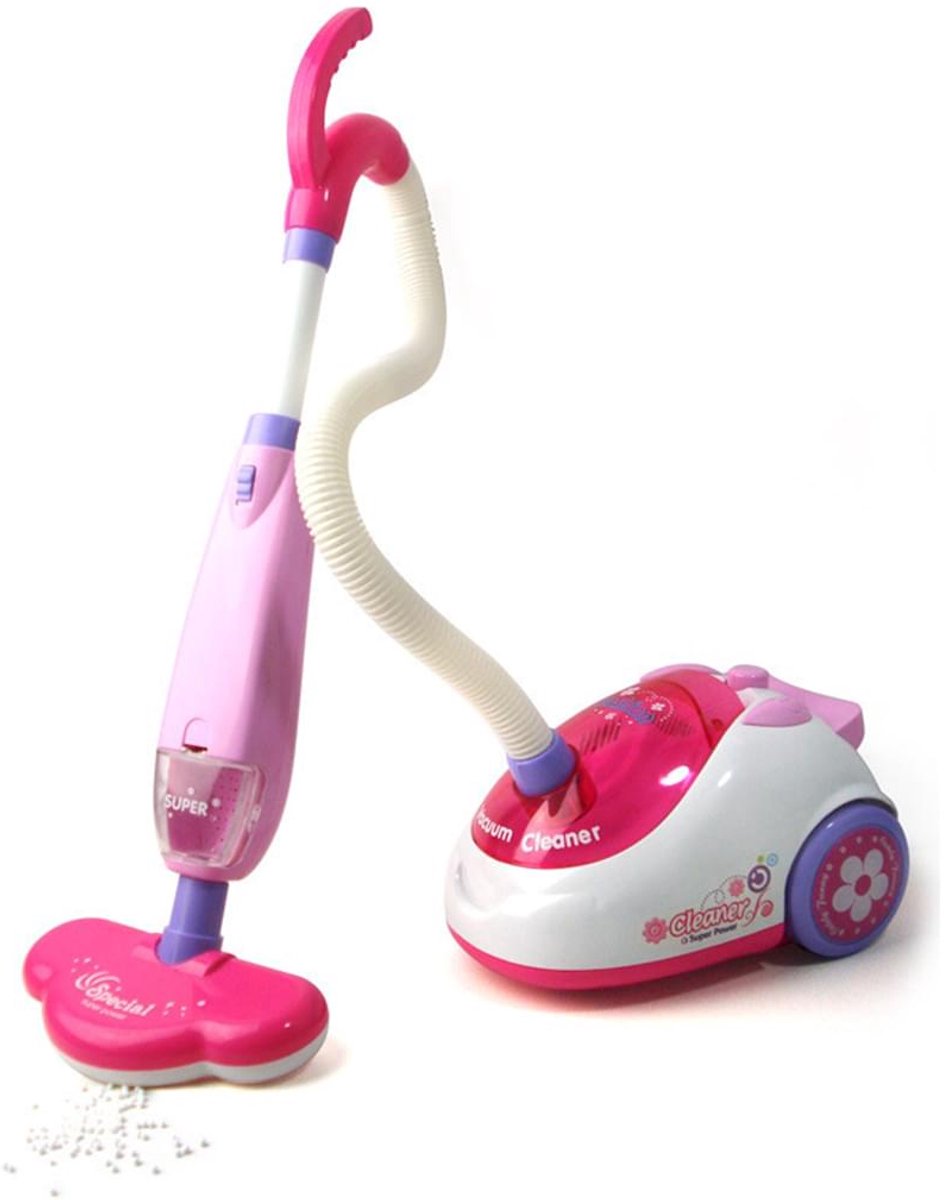     - Kinderstofzuiger Die Echt Werkt - Lichteffecten En Draadloos Ontwerp - 1 - Voor Peuters Van 1-3 Jaar/Roze