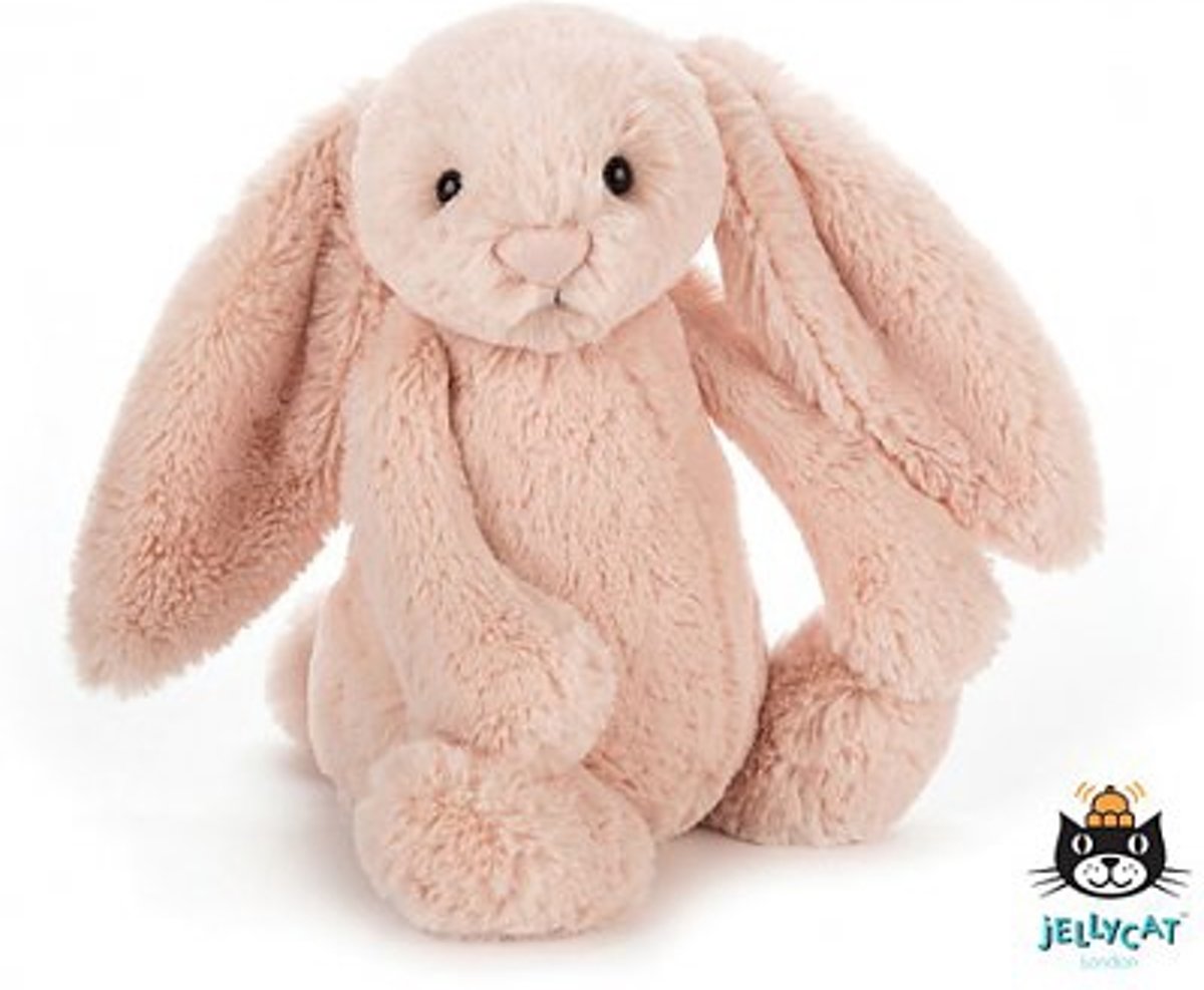 Jellycat - Konijn - Blush (Oud roze) -  31 cm - Medium - Bashful Bunny - Knuffelkonijn