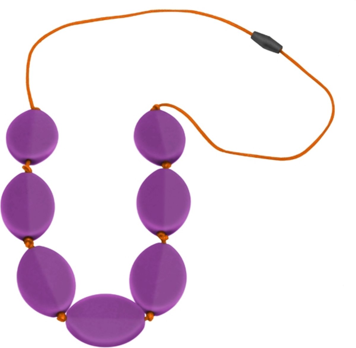 Jellystone Designs Caru Necklace - Kauwketting - Purple Grape with Orange cord