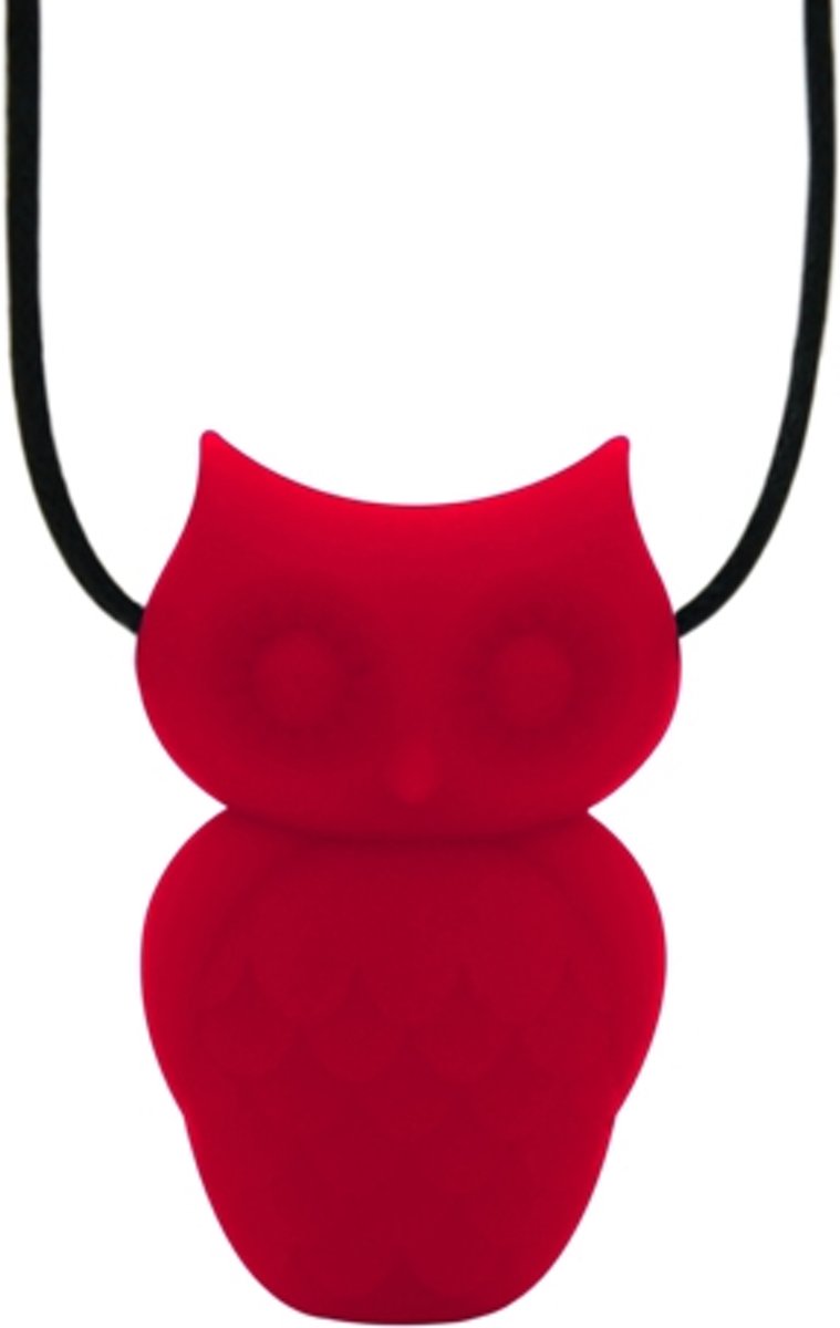 Jellystone Designs Owl Pendant - Bijtketting - Scarlet Red