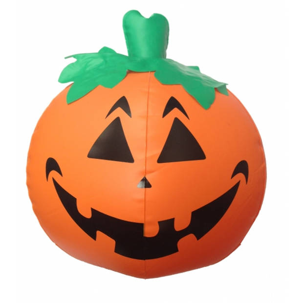 Halloween LED pompoen - oranje - opblaasbaar - ophangbaar - 24 cm - Opblaasfiguren