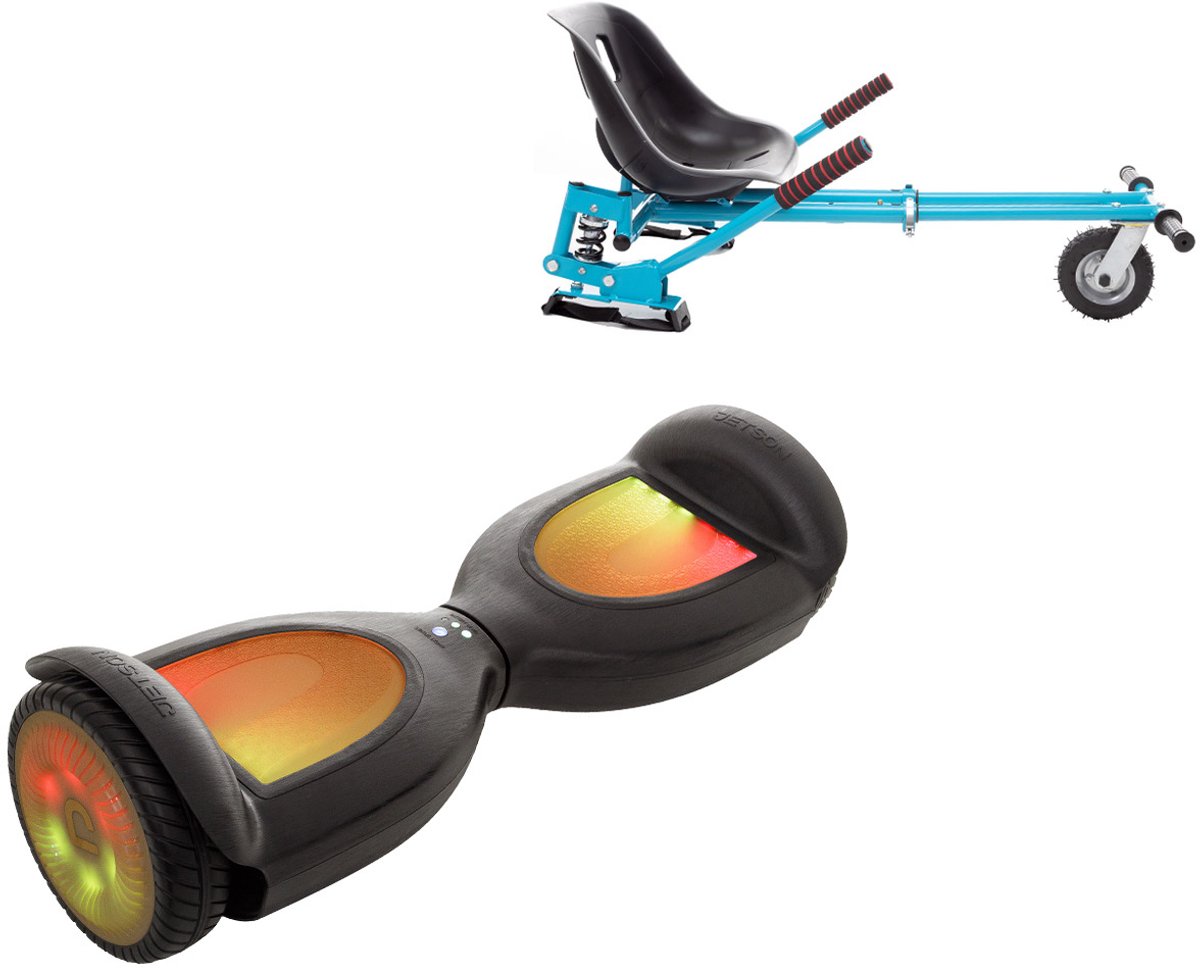   Prism Hoverboard Zwart PRO Met Schokdemper Hoverkart Blauw - All-Road 6.5 inch Wielen - Oxboard - LED Verlichting - UL2272 Gecertificeerd