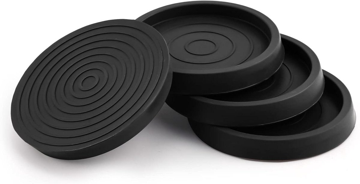 JHubers Goods - - Meubels Been Cups Set van 4 - Rubberen Vloerbeschermers - Ø 6,4 cm - Zwart