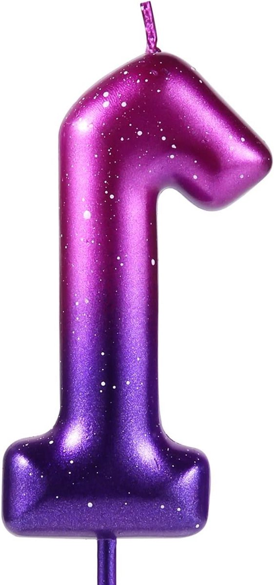 JHubers Goods - Cijferkaarsen Heelal Overgangskleur voor Feestdecoraties - Paars en Blauw - Zeemeermin-Themafeest - Verjaardag - Huwelijksverjaardag