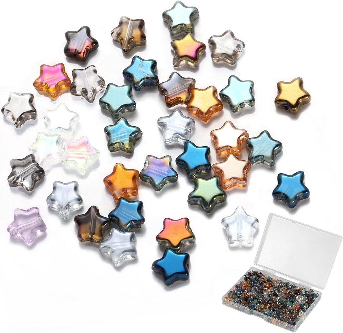 JHubers Goods - Kleurrijke Ster Kralen voor Armbanden - Glazen Kralen voor Sieraden Maken - DIY Ambachten & Decor Accessoires met 300 stuks