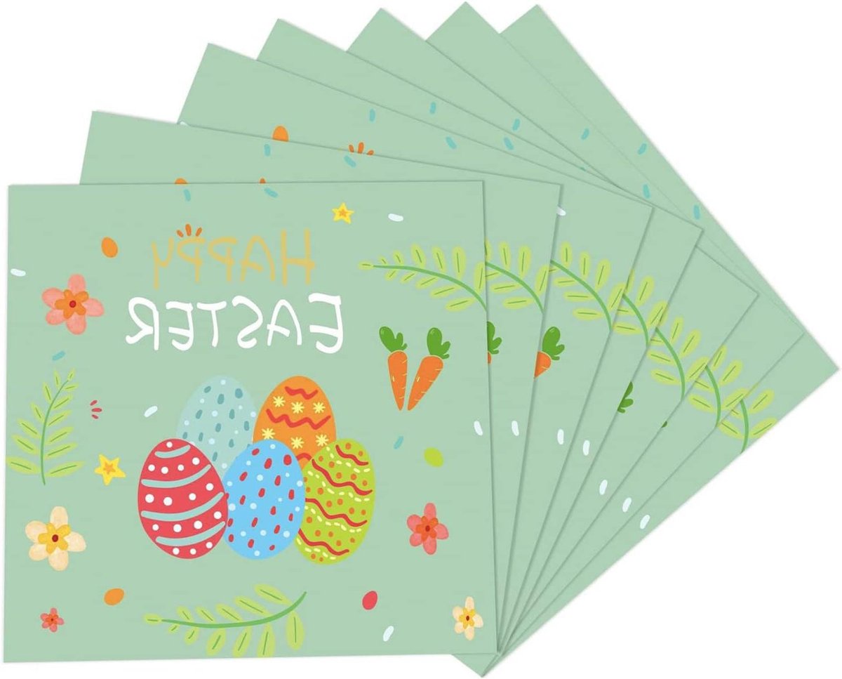JHubers Goods - Pasen feestbenodigdheden voor het decoreren van de paastafel - Groen weefsel, vrolijke paasdecoraties