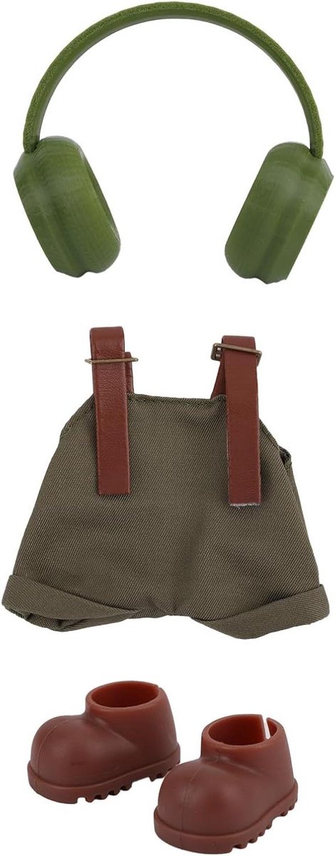 JHubers Goods - Poppenkleertjes in Modieuze Pluche Stijl met Accessoires - Groen - Geschikt voor 15cm & 17cm Speelgoedfiguur