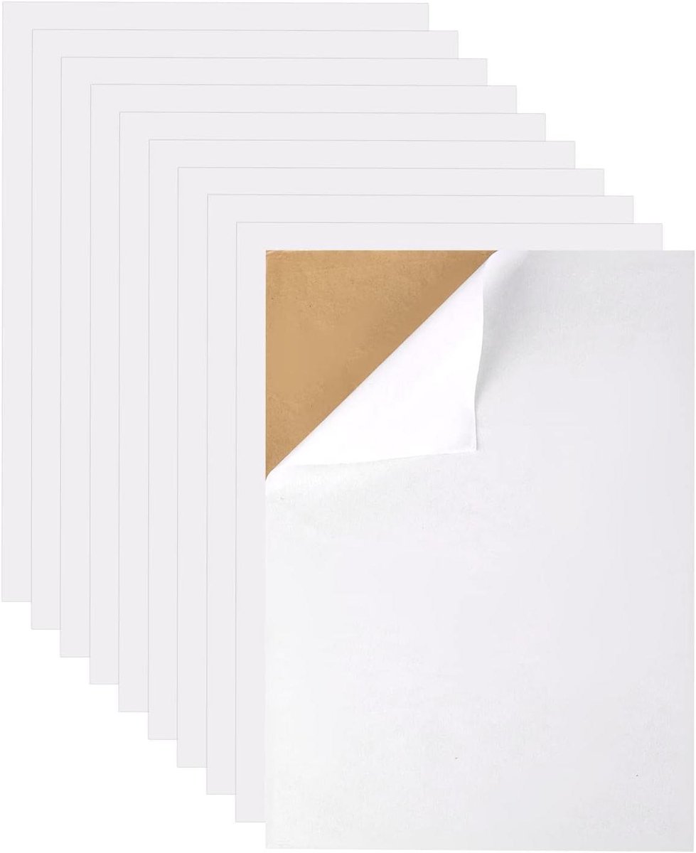 JHubers Goods -  en Vellen 10 stuks, 30x21cm, Zelfklevend, Fluwelen Stof, Stijf  , Achterkant met Lijm, Juwelendoos, DIY Ambachten, Wit