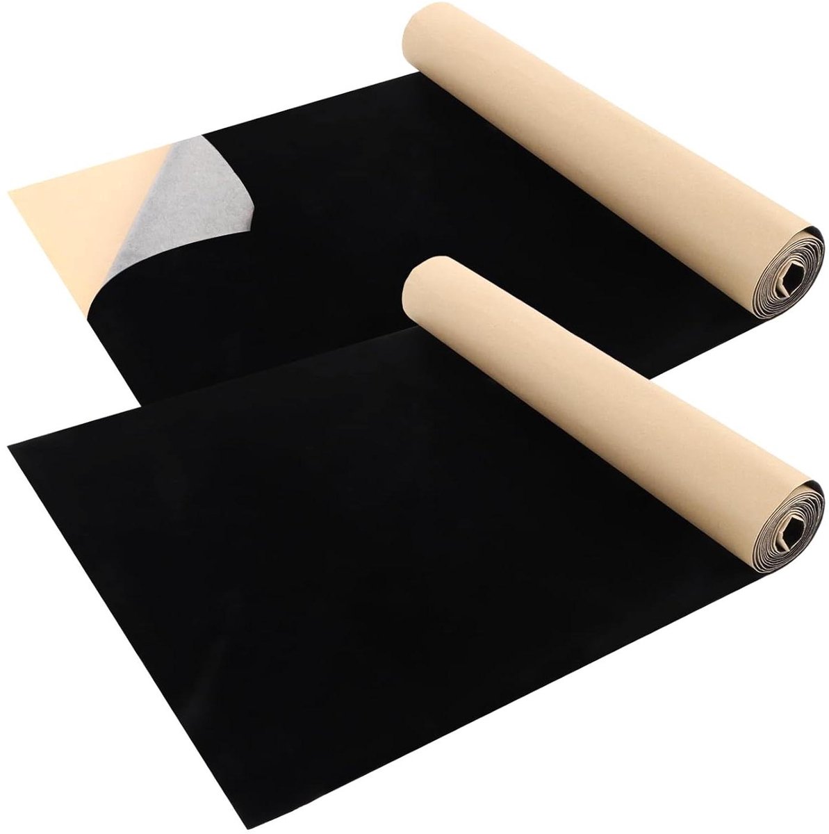 JHubers Goods - Zelfklevend Zwart   - 2 Stuks - 1mm Dik - 40 x 200 cm - Voor Box Liner, Bekermat, Fotolijst - Stoelpoot Bescherming