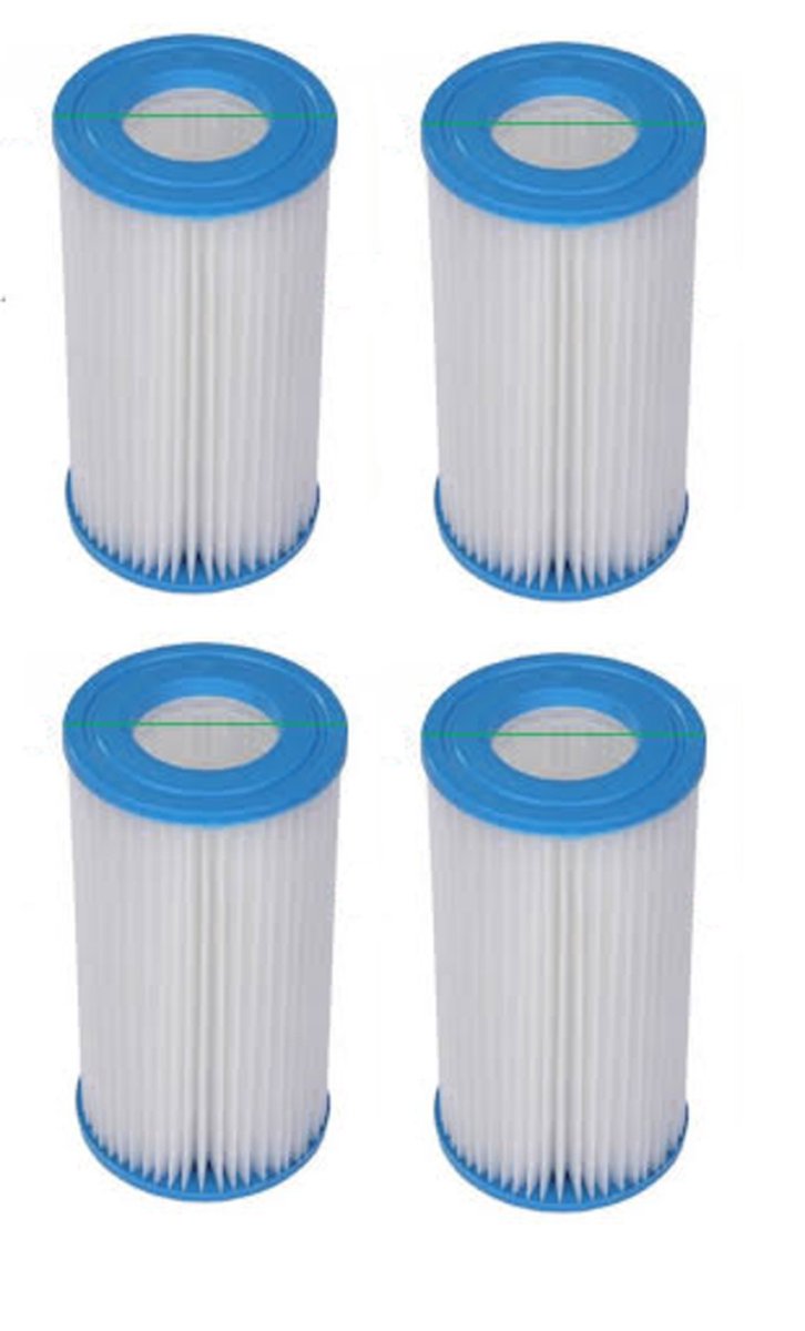 Zwembad filters - 20cm x ø10.5cm - set van 4 stuks - type 3 pomp - tot 5678 liter per uur