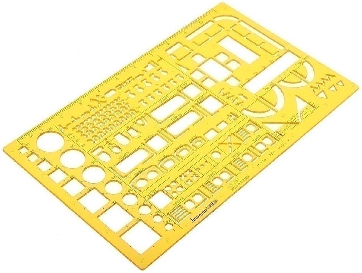 1:50 Interior Decorations Architectural Furniture Tekenen Template KT Soft Plastic Ruler Stencil