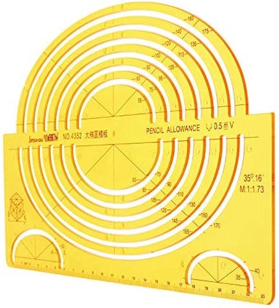 Ellips Ovale Tekenvormen hulpmiddel - Sjabloon Cirkel soft plastic liniaal Ellips – Geometrische Tekening Sjabloon