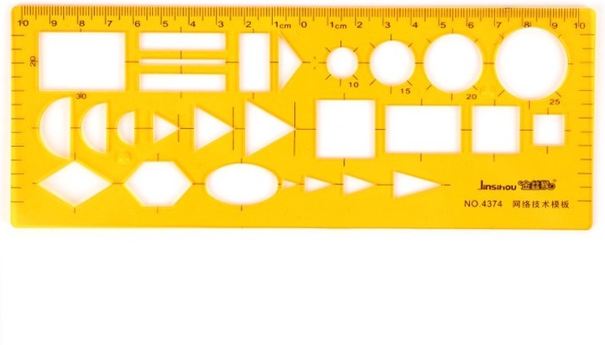 Grafische vormgeving Tekenhulpmiddel – Liniaal Sjabloon soft plastic – Architect Sjabloon Grafisch ontwerp