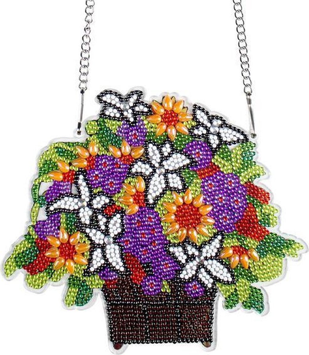 Diamond Painting Hangend Ornament Bloemen 21cm