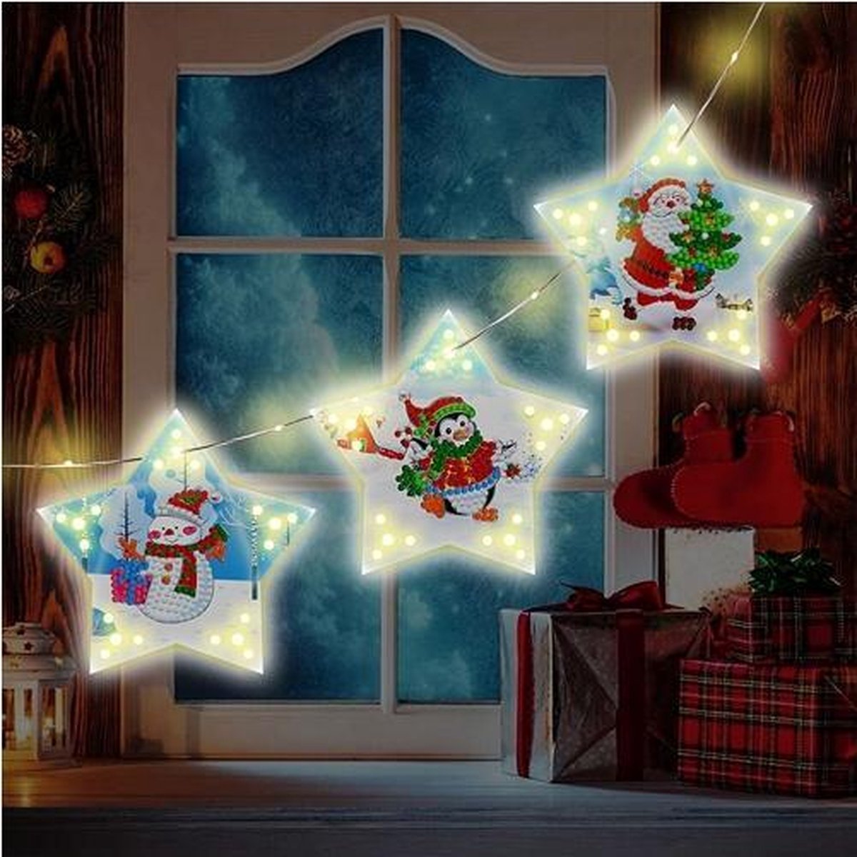 Diamond Painting Kerst Lampen Slinger 01