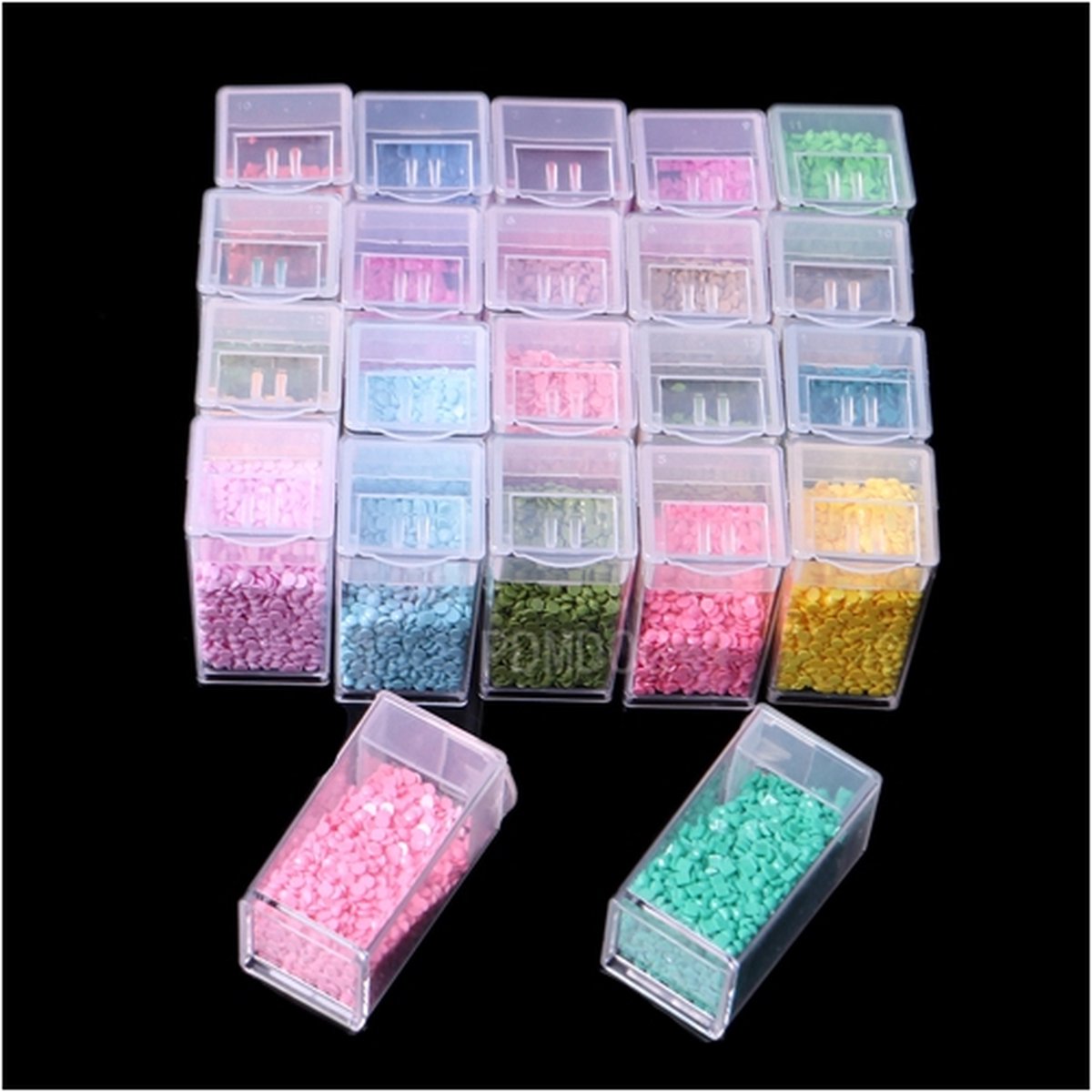 Diamond Painting Losse/Vervangende Potjes TicTac vierkant (30 stuks)