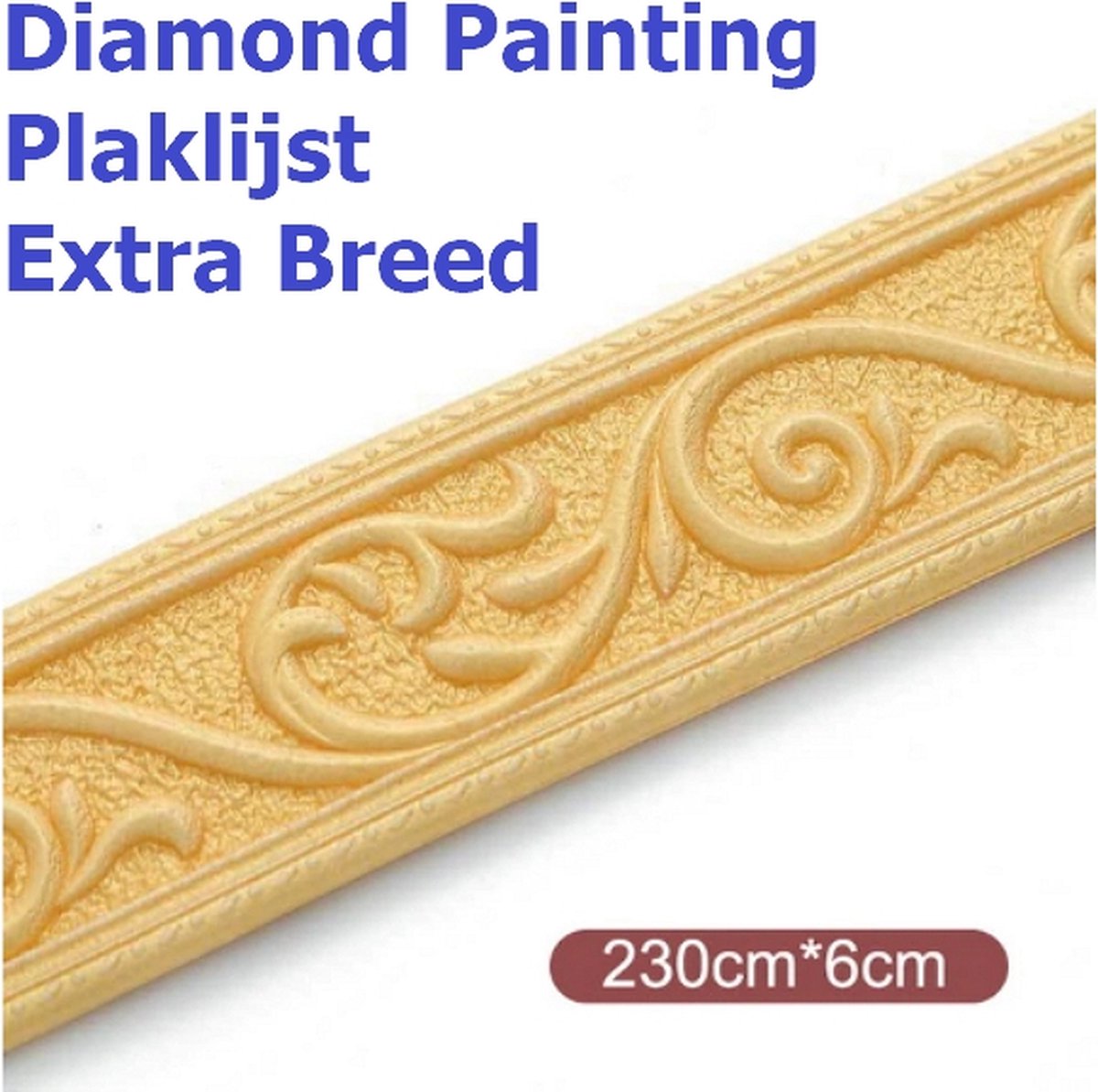 Diamond Painting Plaklijst op rol extra breed goud (230x6cm)