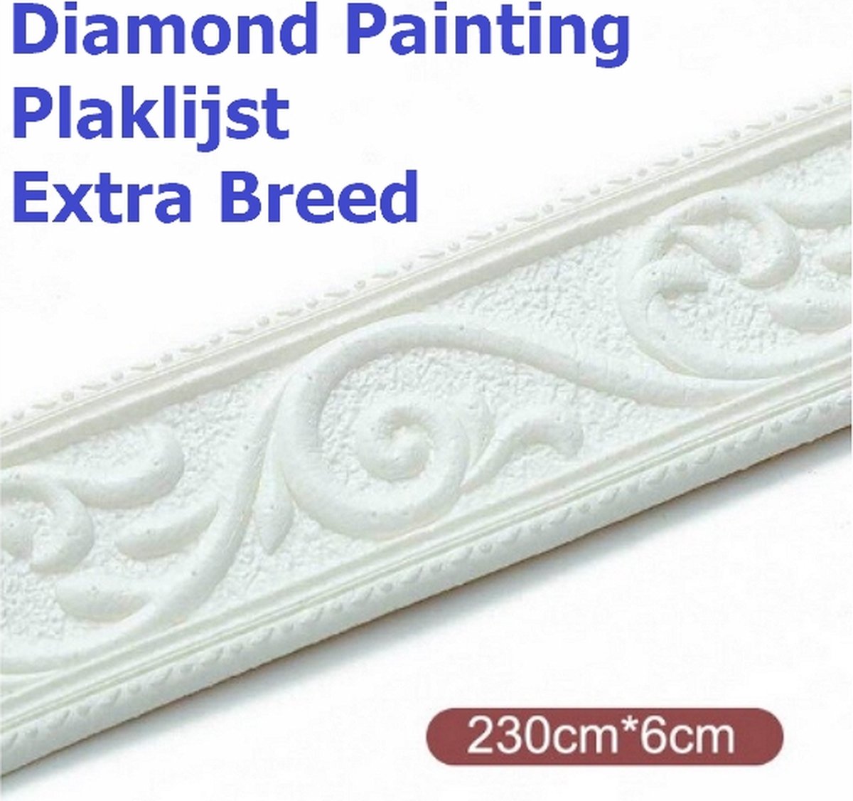 Diamond Painting Plaklijst op rol extra breed wit (230x6cm)