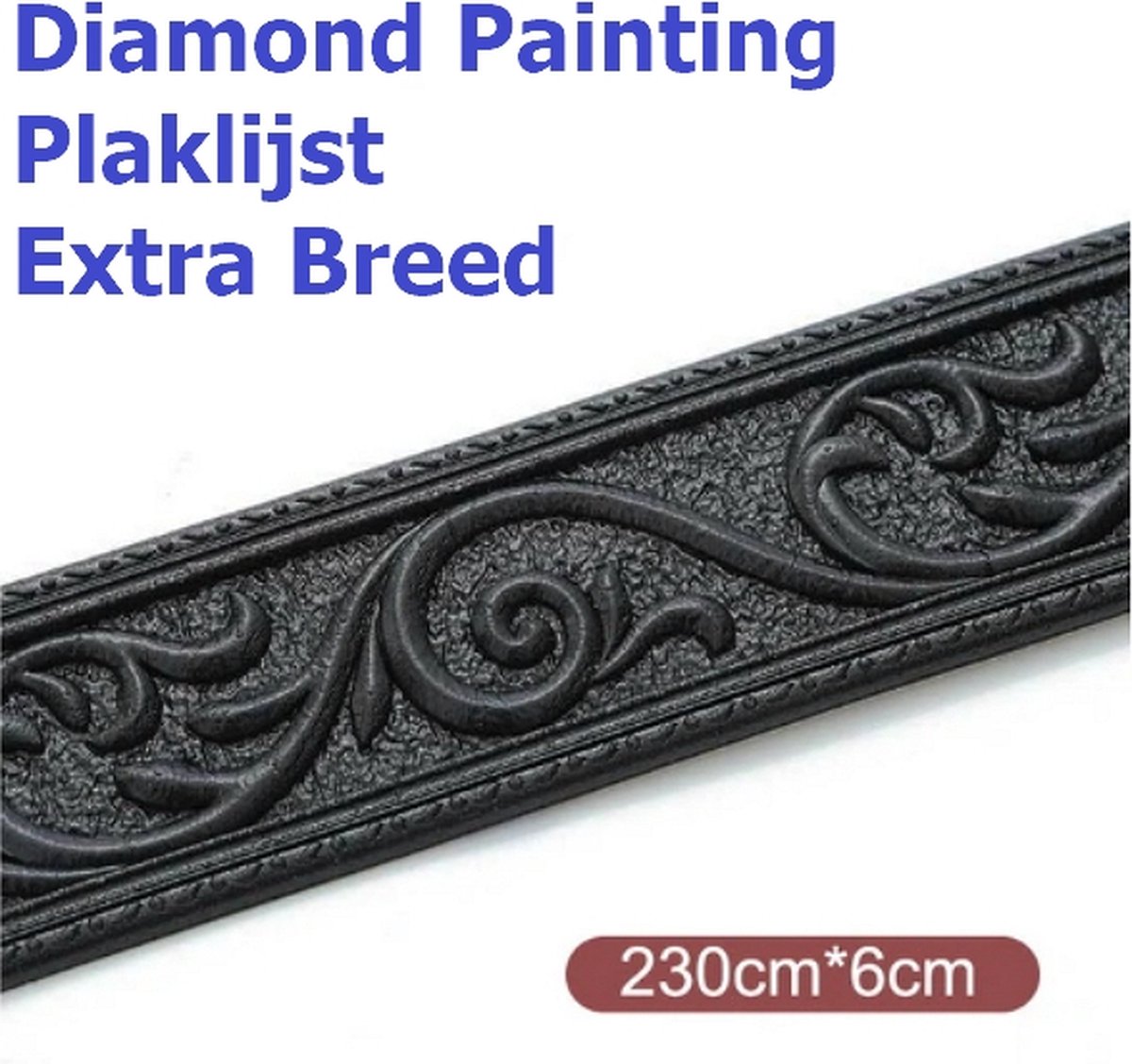 Diamond Painting Plaklijst op rol extra breed zwart (230x6cm)