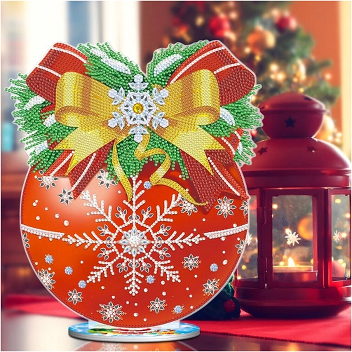 Diamond Painting Staand Kerst Ornament Kerstbal (30cm)