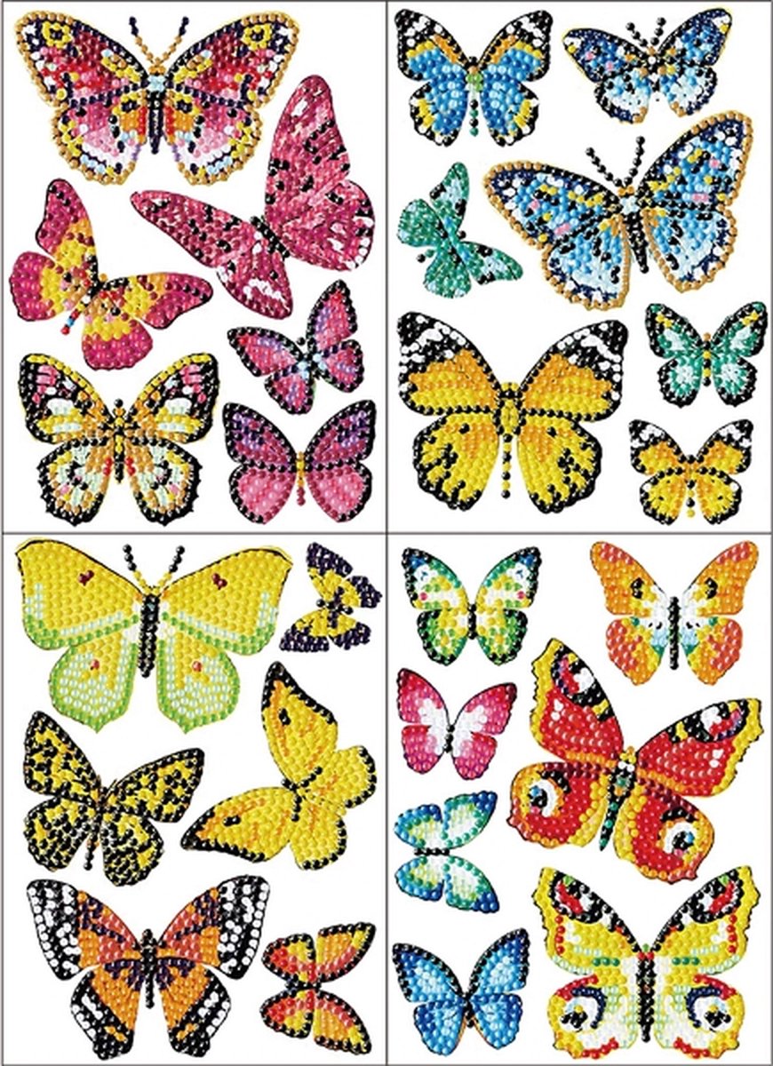 Diamond Painting Sticker Set Vlinders (26 stuks)